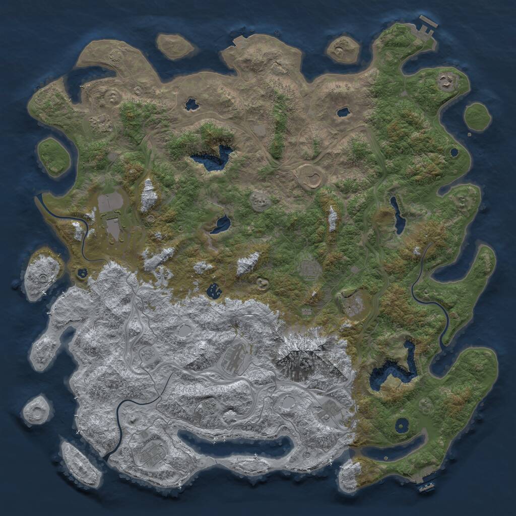 Rust Map: Procedural Map, Size: 5250, Seed: 1999, 17 Monuments