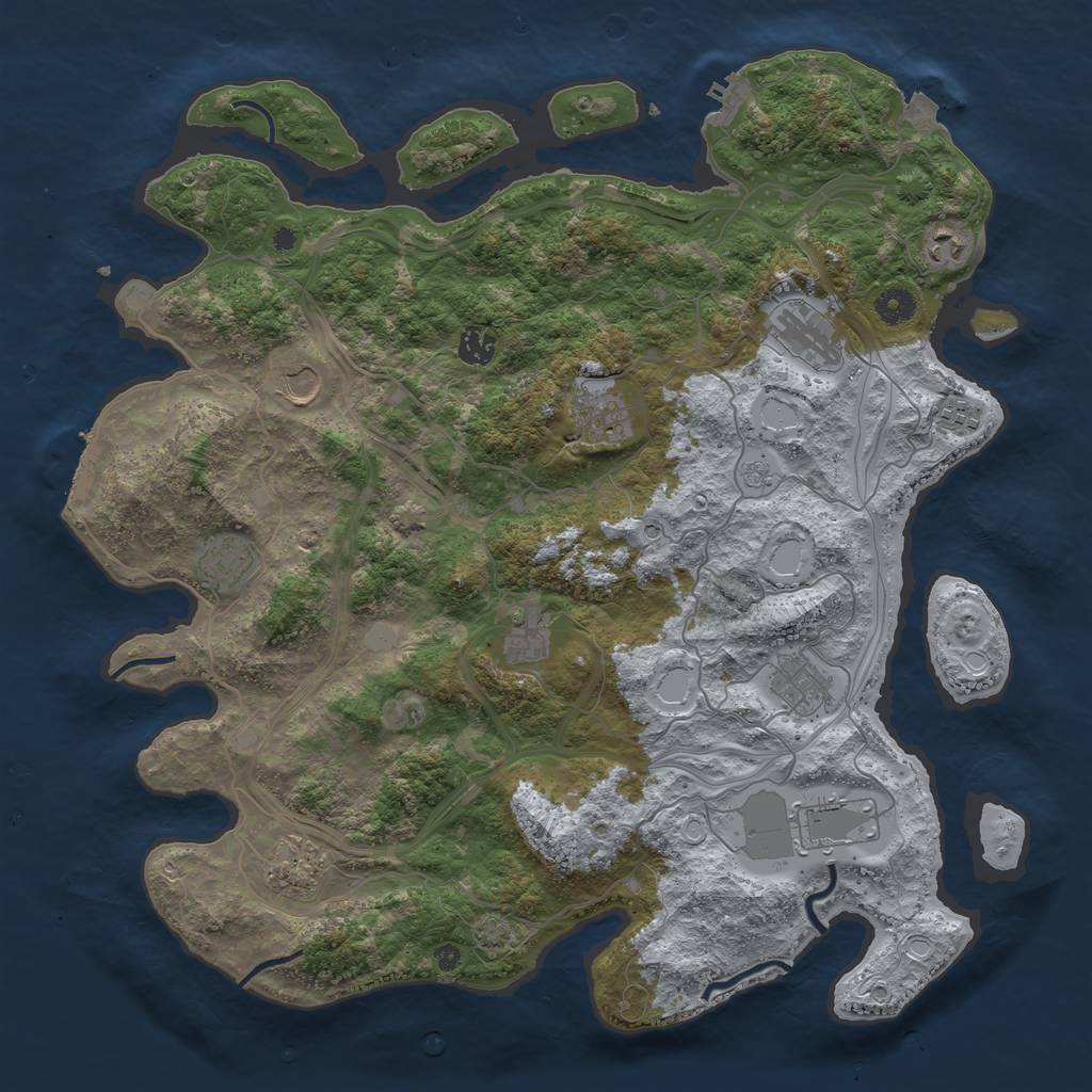 Rust Map: Procedural Map, Size: 4275, Seed: 418847538, 19 Monuments