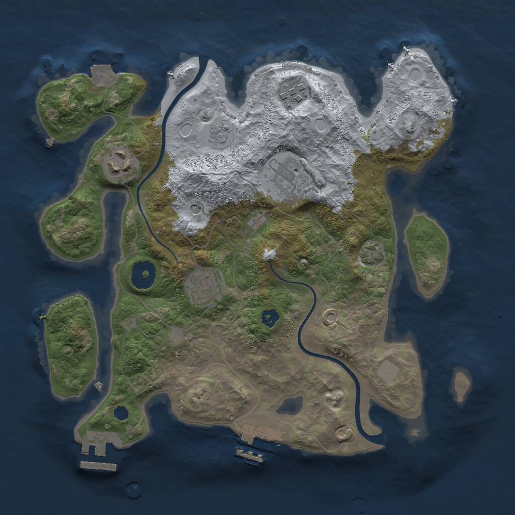 Rust Map: Procedural Map, Size: 2900, Seed: 405150240, 10 Monuments