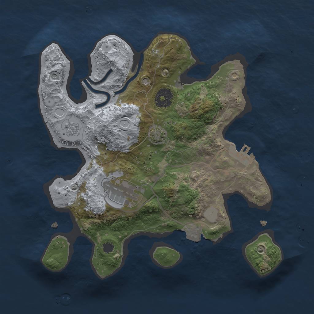 Rust Map: Procedural Map, Size: 2500, Seed: 138190611, 7 Monuments