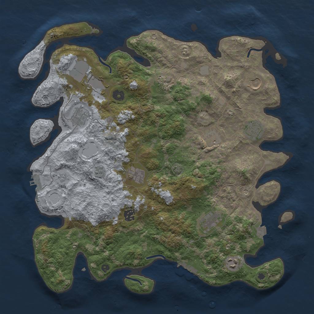 Rust Map: Procedural Map, Size: 3999, Seed: 1111112, 19 Monuments