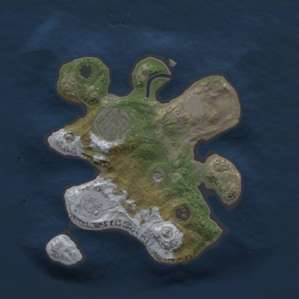 Rust Map: Procedural Map, Size: 1950, Seed: 3242421, 6 Monuments