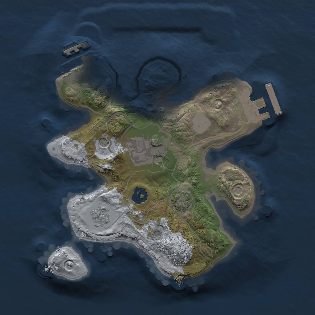 Rust Map: Procedural Map, Size: 1950, Seed: 3242421, 7 Monuments