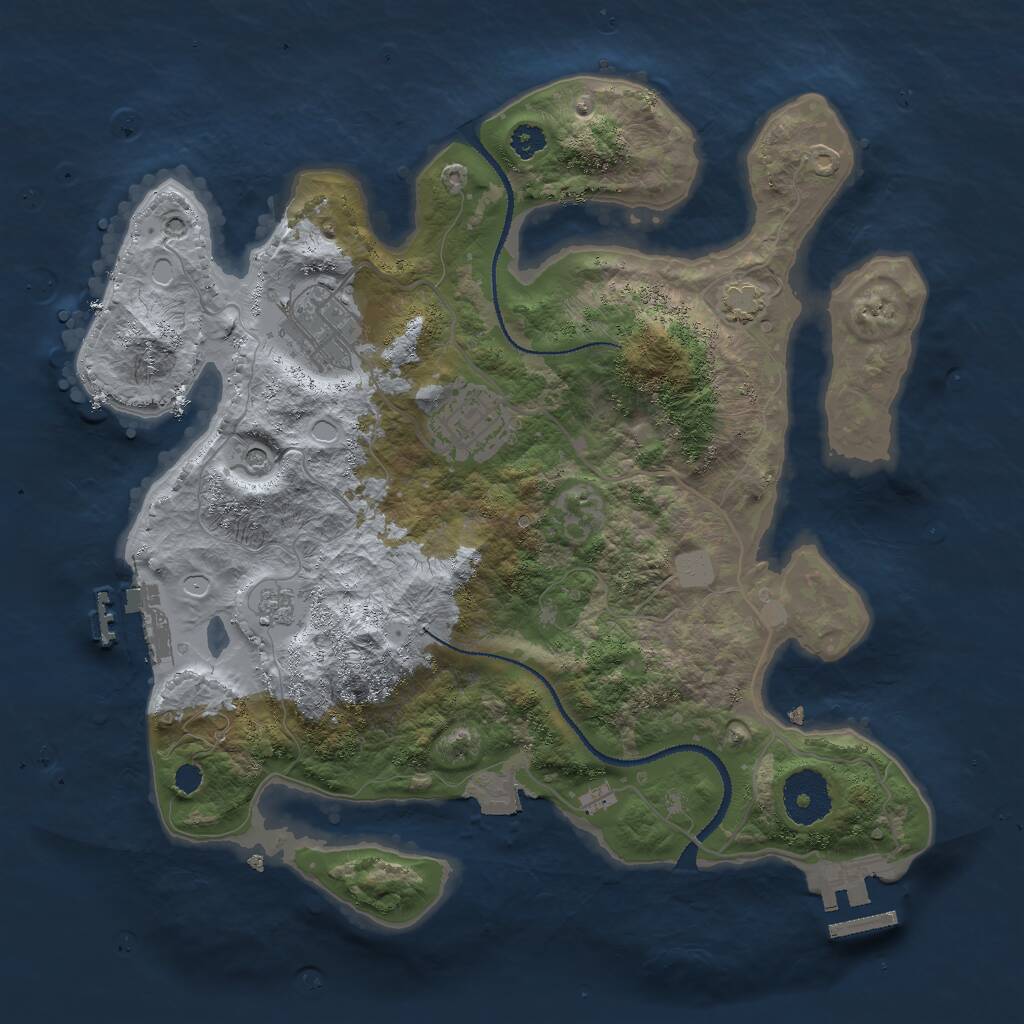 Rust Map: Procedural Map, Size: 3000, Seed: 698666609, 8 Monuments