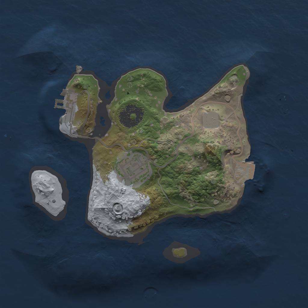 Rust Map: Procedural Map, Size: 2000, Seed: 464468474, 5 Monuments