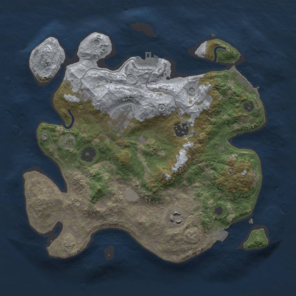 Rust Map: Procedural Map, Size: 3000, Seed: 464132554, 10 Monuments