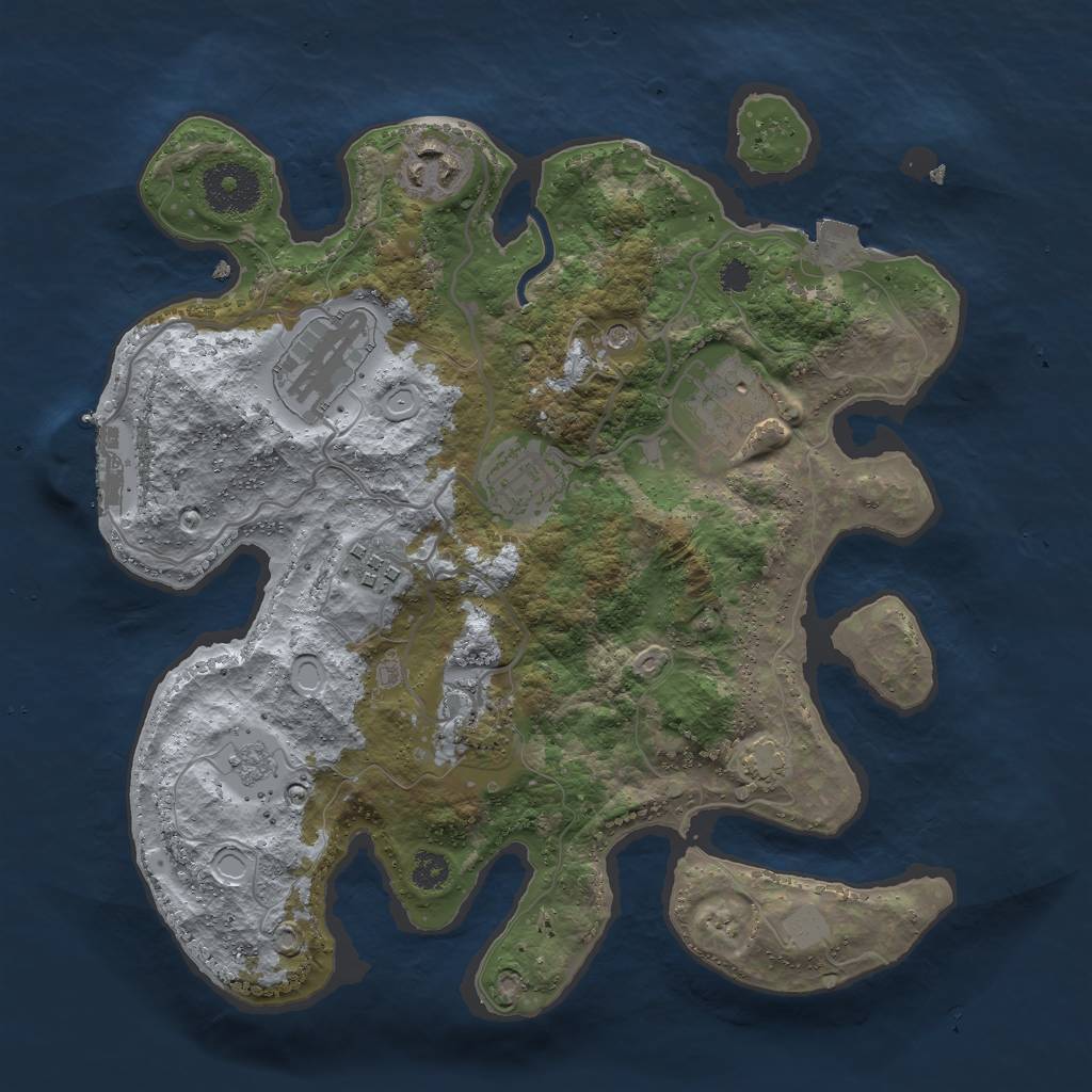 Rust Map: Procedural Map, Size: 3000, Seed: 490679858, 13 Monuments