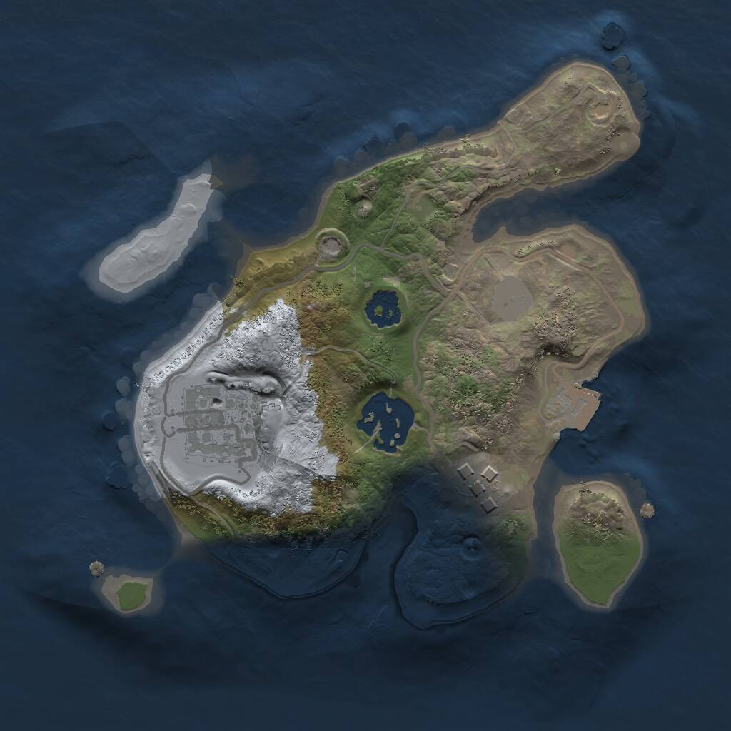 Rust Map: Procedural Map, Size: 2000, Seed: 197569, 4 Monuments