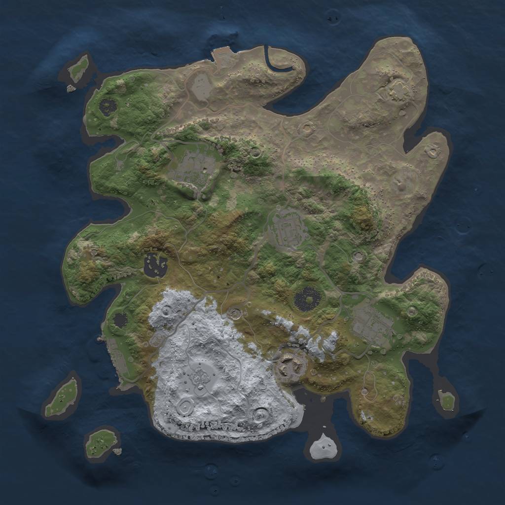 Rust Map: Procedural Map, Size: 3000, Seed: 165197246, 12 Monuments