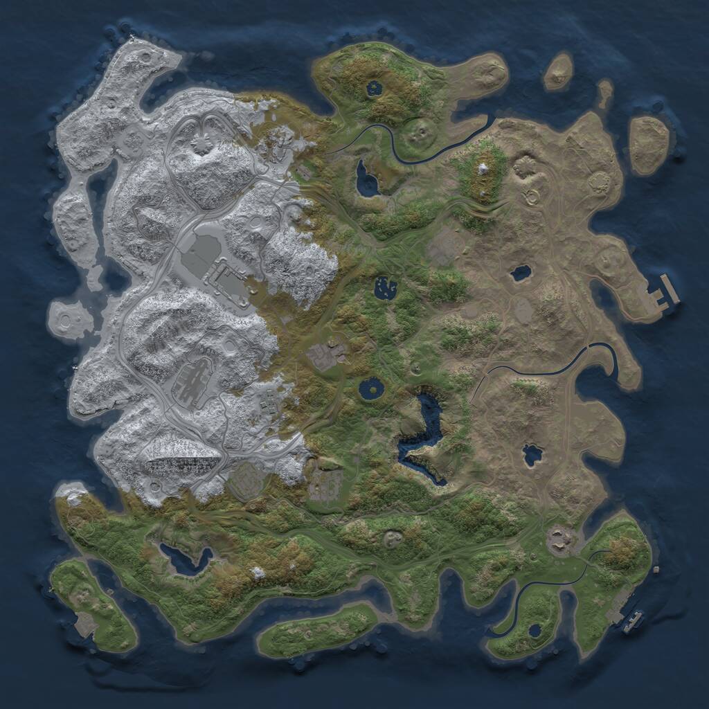 Rust Map: Procedural Map, Size: 4500, Seed: 925718372, 16 Monuments