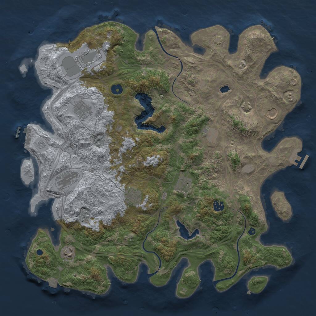 Rust Map: Procedural Map, Size: 4250, Seed: 13119, 16 Monuments