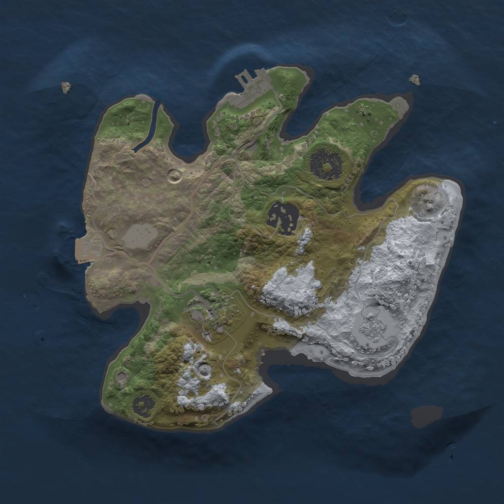 Rust Map: Procedural Map, Size: 2300, Seed: 559791197, 7 Monuments