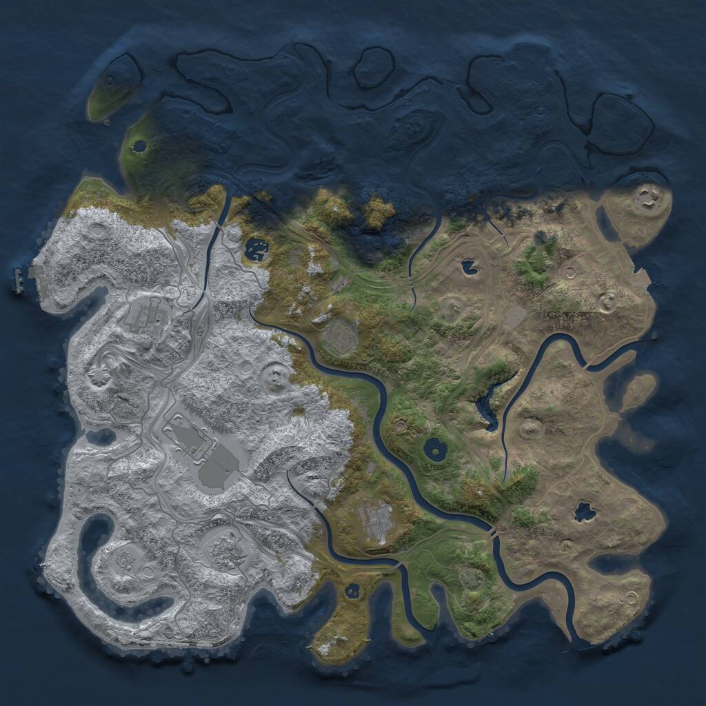 Rust Map: Procedural Map, Size: 4500, Seed: 31519, 14 Monuments