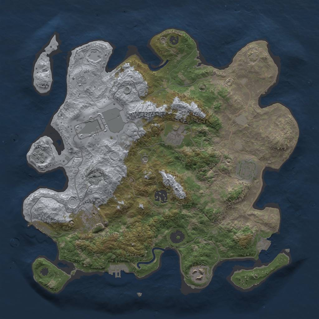 Rust Map: Procedural Map, Size: 3500, Seed: 363717173, 15 Monuments