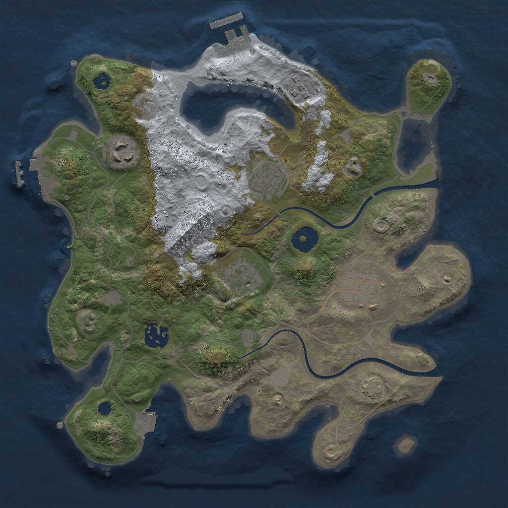 Rust Map: Procedural Map, Size: 3000, Seed: 81020220, 10 Monuments