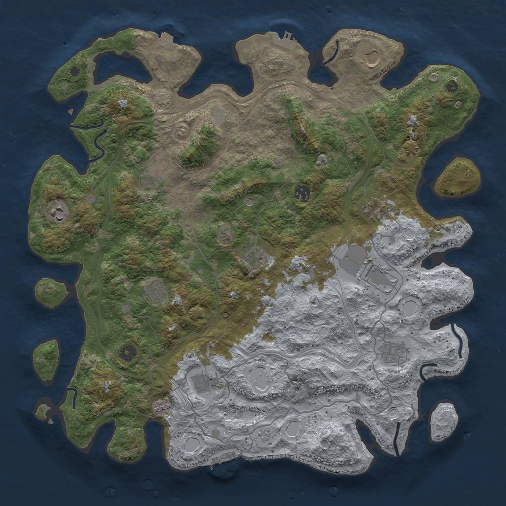 Rust Map: Procedural Map, Size: 4500, Seed: 3459783, 19 Monuments