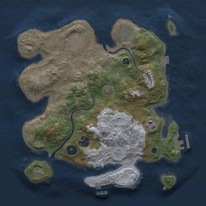 Thumbnail Rust Map: Procedural Map, Size: 3000, Seed: 23548, 10 Monuments