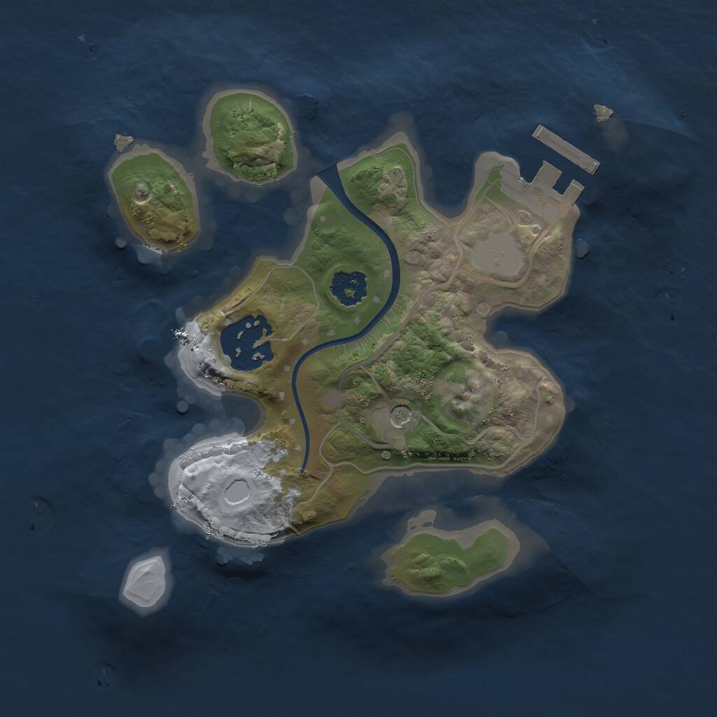 Rust Map: Procedural Map, Size: 2000, Seed: 338474833, 4 Monuments