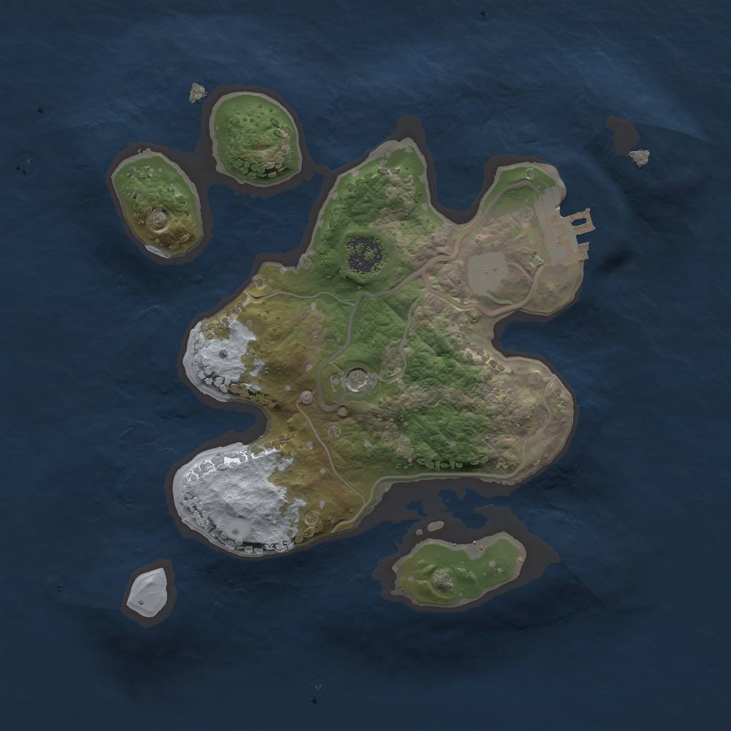 Rust Map: Procedural Map, Size: 2000, Seed: 338474833, 5 Monuments