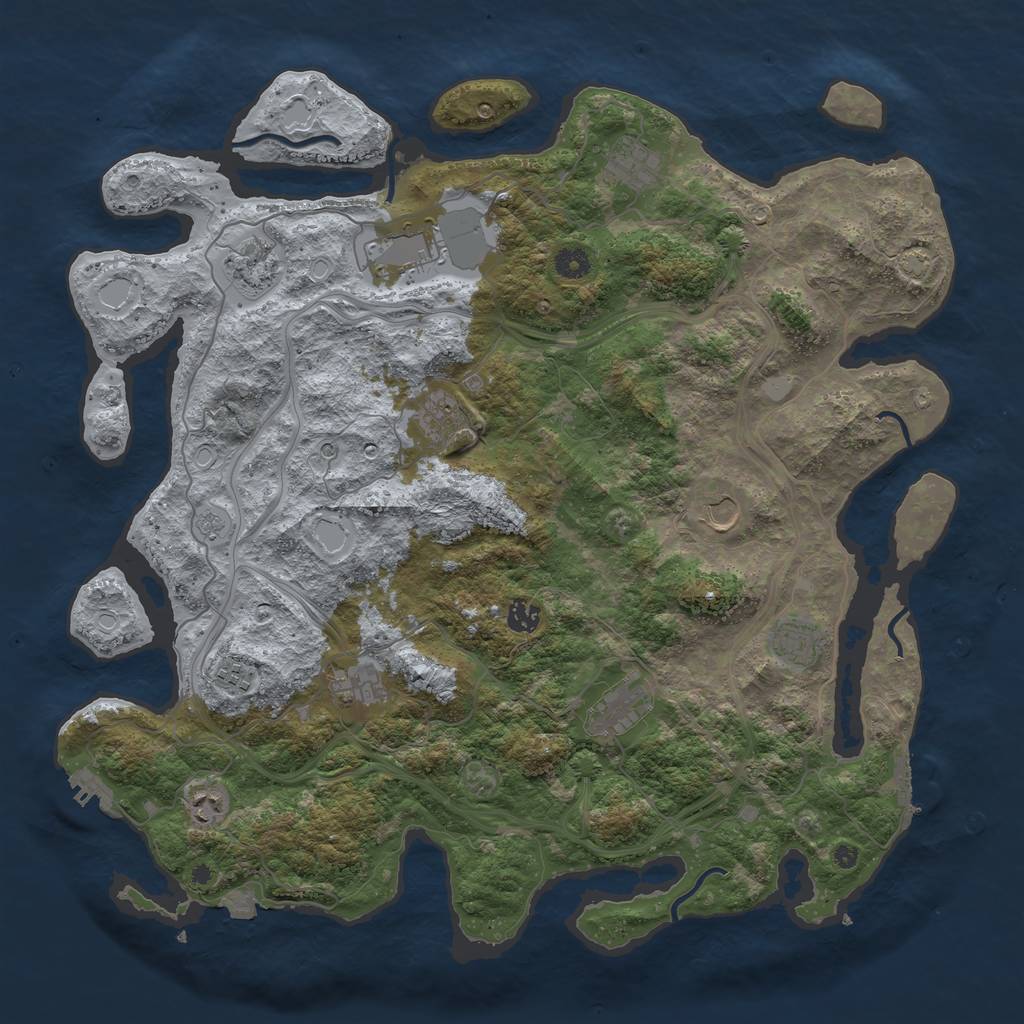 Rust Map: Procedural Map, Size: 4500, Seed: 363717173, 19 Monuments