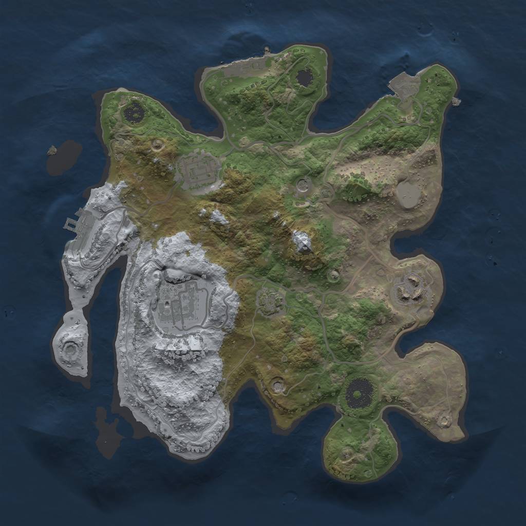 Rust Map: Procedural Map, Size: 2700, Seed: 174225844, 10 Monuments