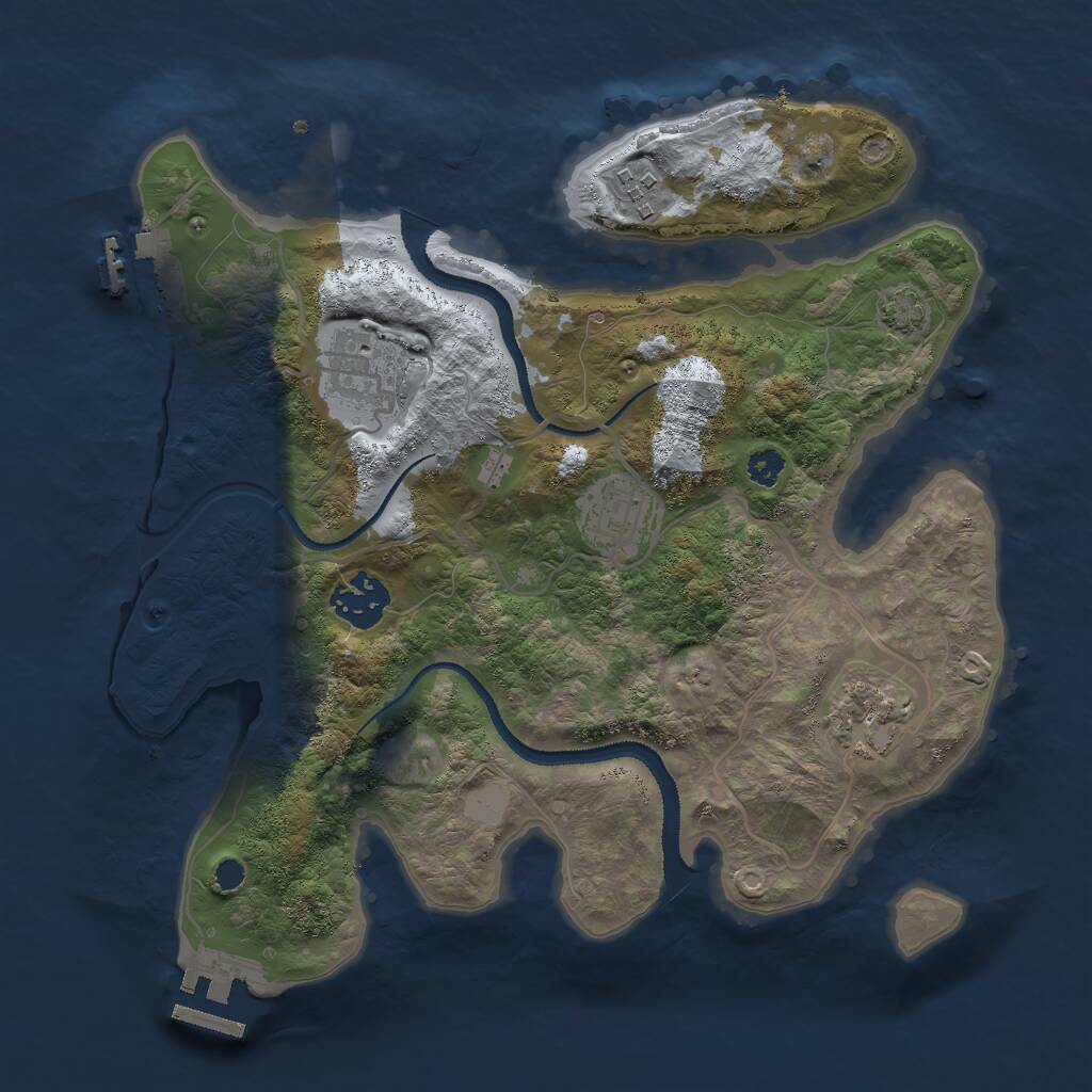 Rust Map: Procedural Map, Size: 3000, Seed: 850017, 9 Monuments
