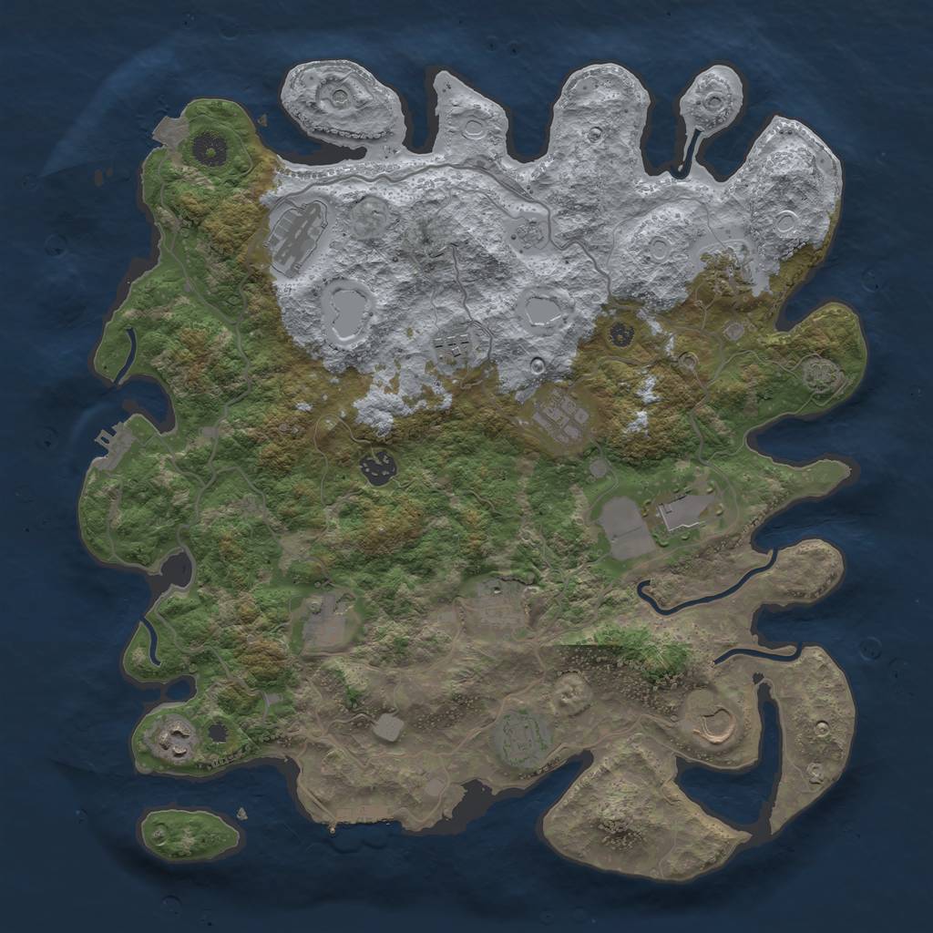 Rust Map: Procedural Map, Size: 4000, Seed: 434428193, 19 Monuments