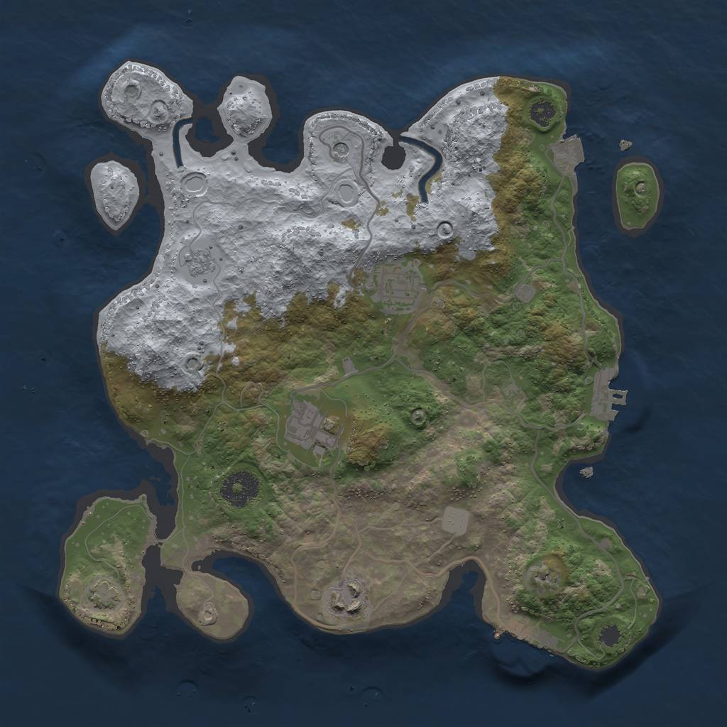 Rust Map: Procedural Map, Size: 3000, Seed: 26996, 11 Monuments