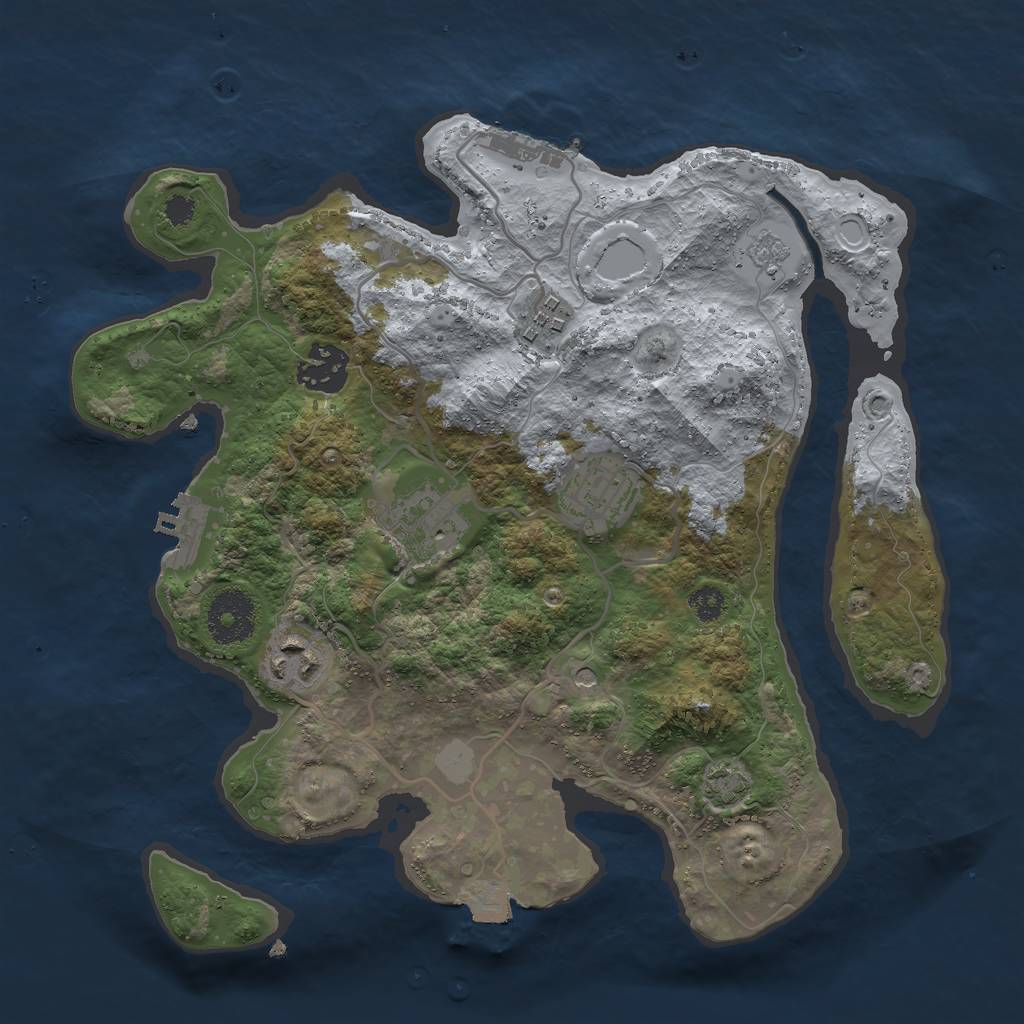 Rust Map: Procedural Map, Size: 3000, Seed: 969, 13 Monuments
