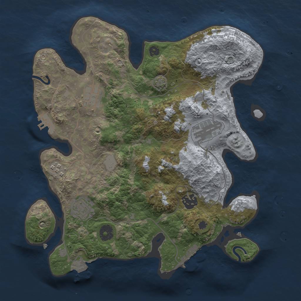 Rust Map: Procedural Map, Size: 3000, Seed: 1451818867, 11 Monuments