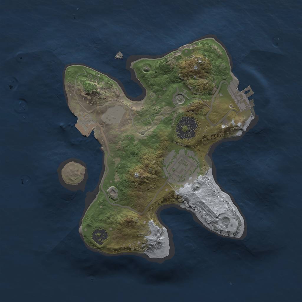 Rust Map: Procedural Map, Size: 2000, Seed: 1069873, 6 Monuments