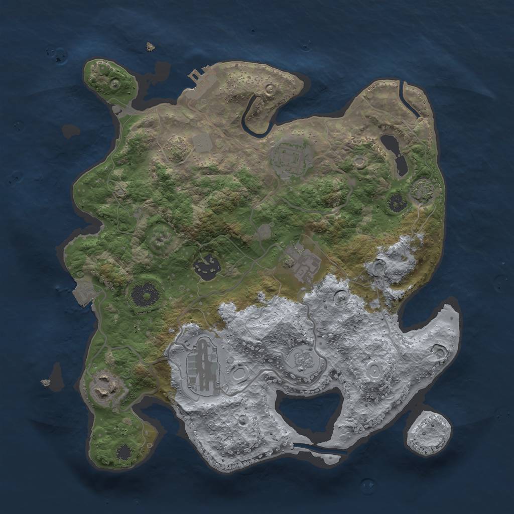 Rust Map: Procedural Map, Size: 3000, Seed: 17620, 11 Monuments