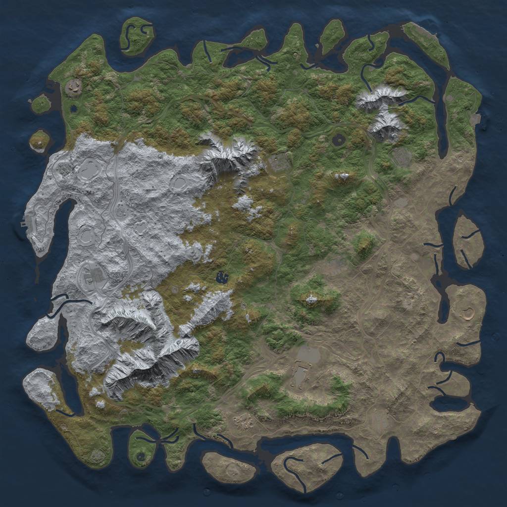 Rust Map: Procedural Map, Size: 6000, Seed: 851912, 19 Monuments