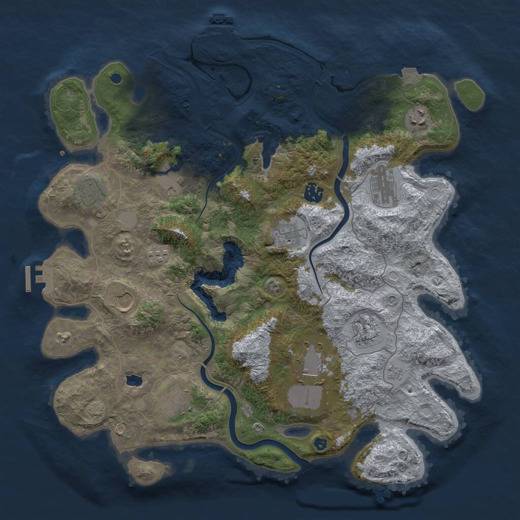 Rust Map: Procedural Map, Size: 4000, Seed: 5642, 17 Monuments