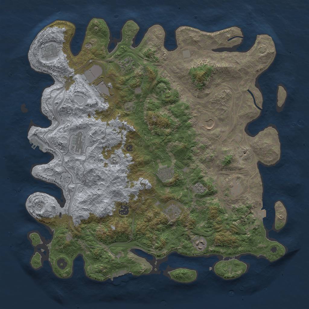 Rust Map: Procedural Map, Size: 4500, Seed: 56123, 19 Monuments