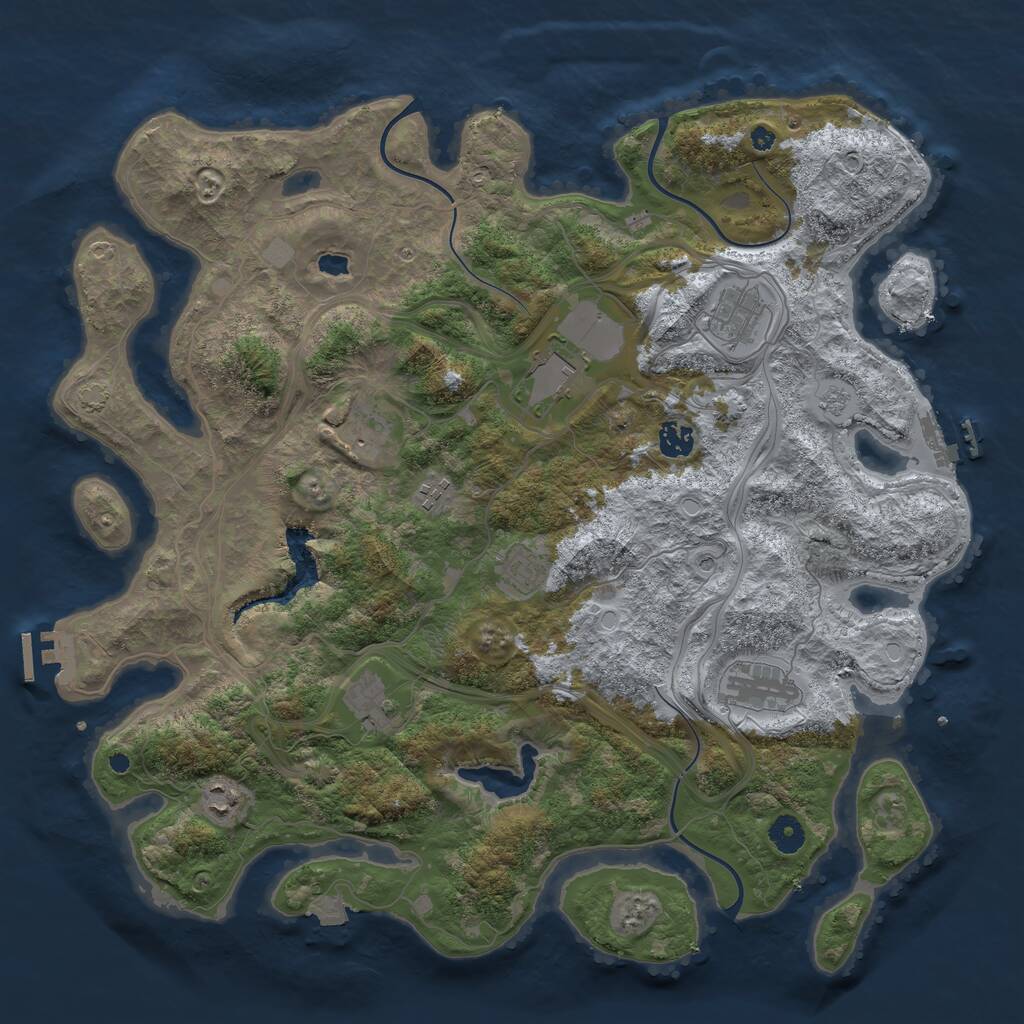 Rust Map: Procedural Map, Size: 4250, Seed: 822193, 15 Monuments
