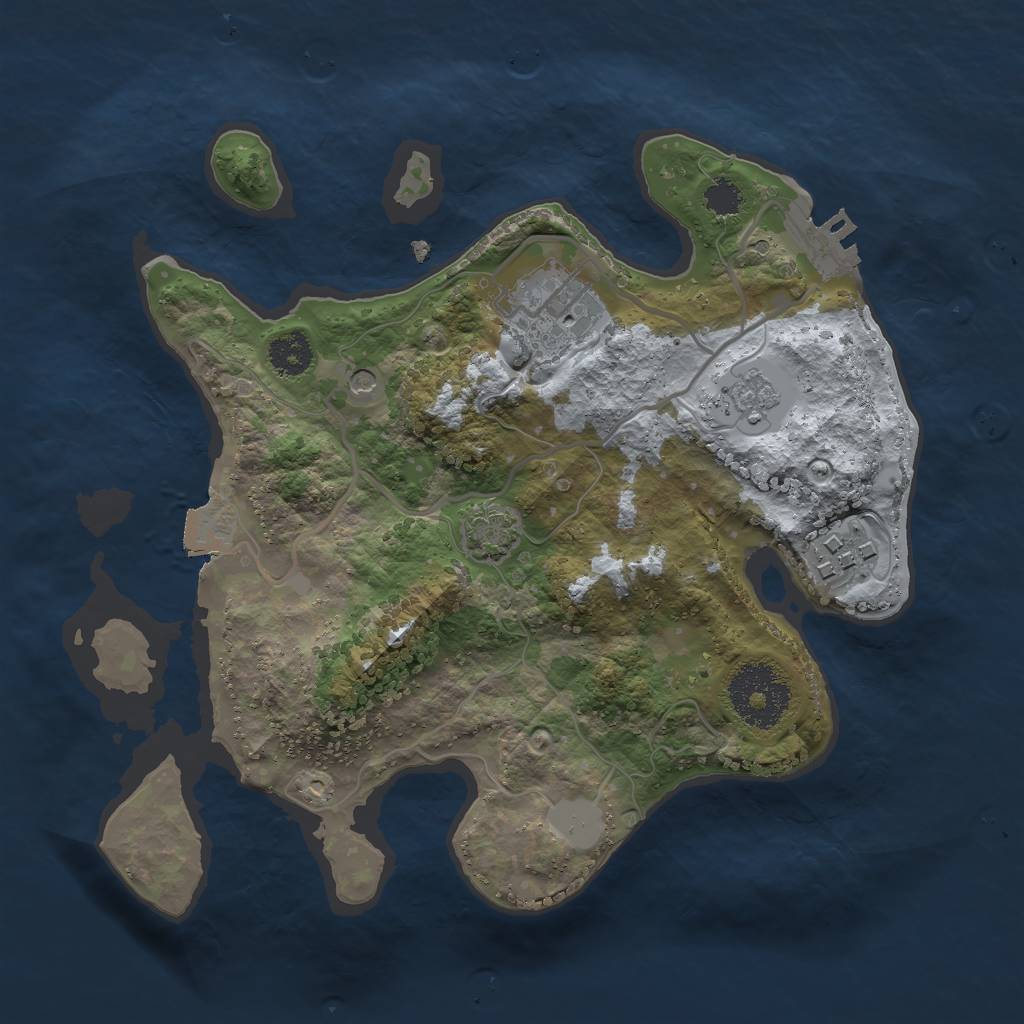 Rust Map: Procedural Map, Size: 2500, Seed: 5417268, 9 Monuments