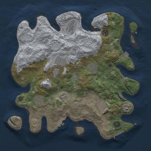 Thumbnail Rust Map: Procedural Map, Size: 3500, Seed: 779206223, 16 Monuments