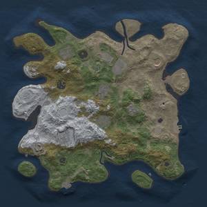 Thumbnail Rust Map: Procedural Map, Size: 3500, Seed: 1789009308, 16 Monuments