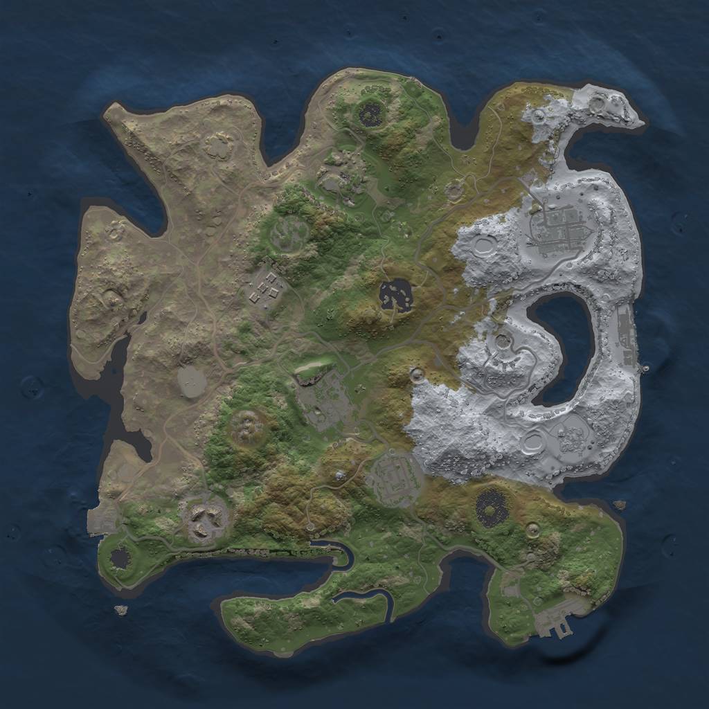 Rust Map: Procedural Map, Size: 3000, Seed: 682456, 15 Monuments