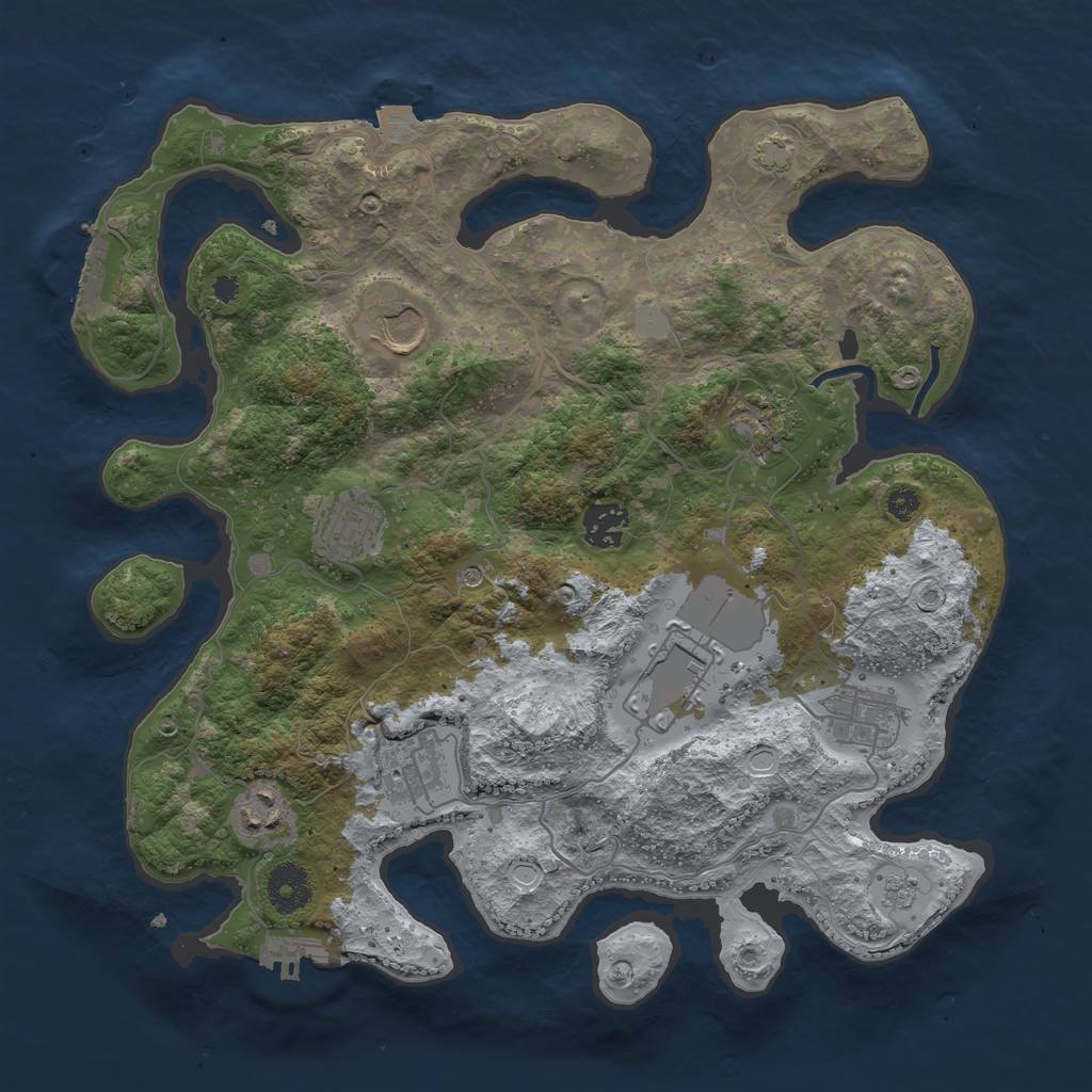 Rust Map: Procedural Map, Size: 3500, Seed: 1542547864, 16 Monuments