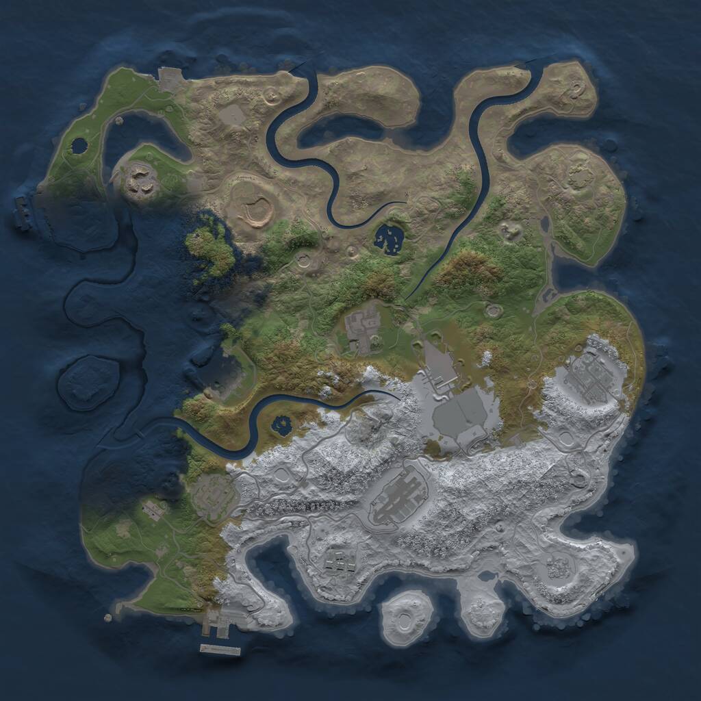 Rust Map: Procedural Map, Size: 3500, Seed: 1542547864, 16 Monuments