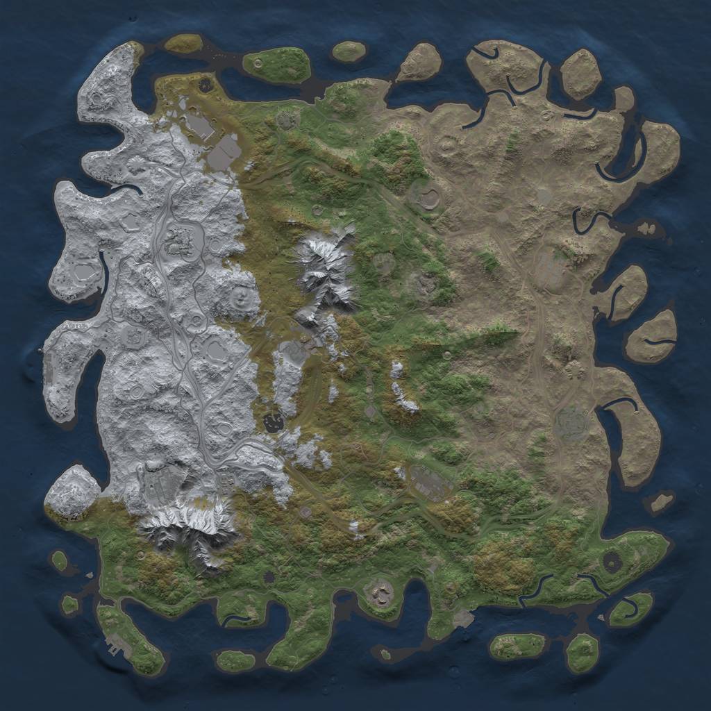 Rust Map: Procedural Map, Size: 5250, Seed: 13354, 19 Monuments