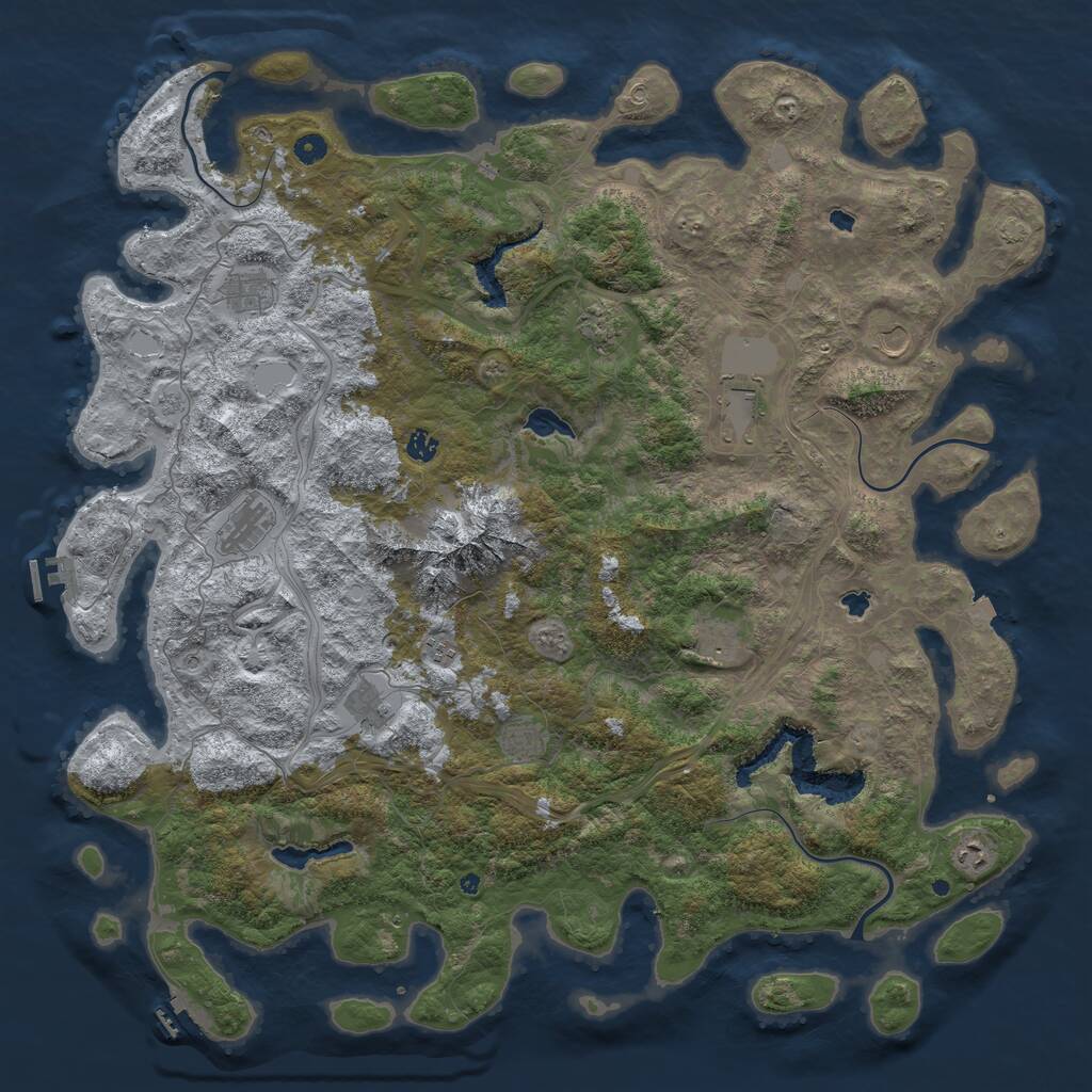Rust Map: Procedural Map, Size: 5250, Seed: 13354, 17 Monuments