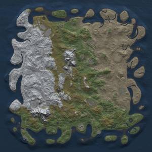 Thumbnail Rust Map: Procedural Map, Size: 5250, Seed: 13354, 19 Monuments