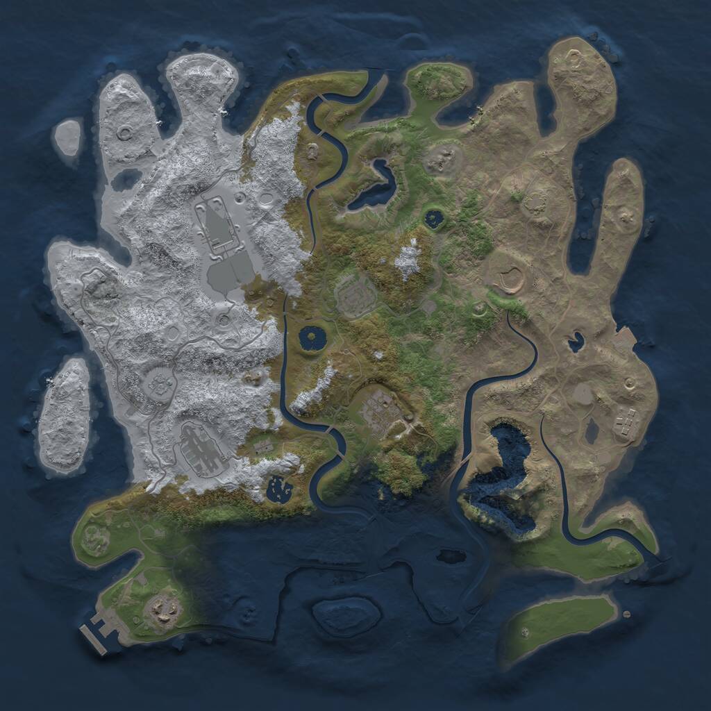 Rust Map: Procedural Map, Size: 4000, Seed: 21674, 13 Monuments