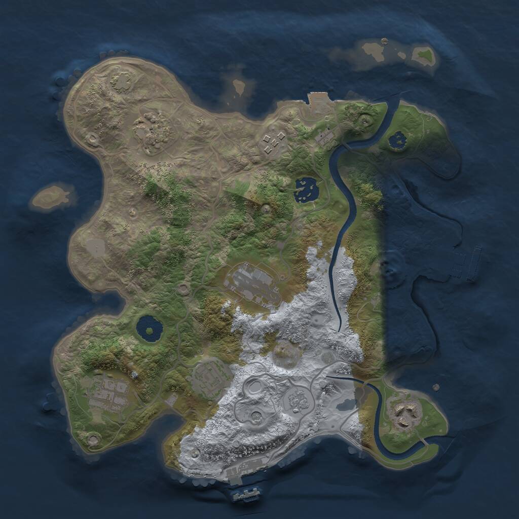 Rust Map: Procedural Map, Size: 3000, Seed: 25001, 13 Monuments