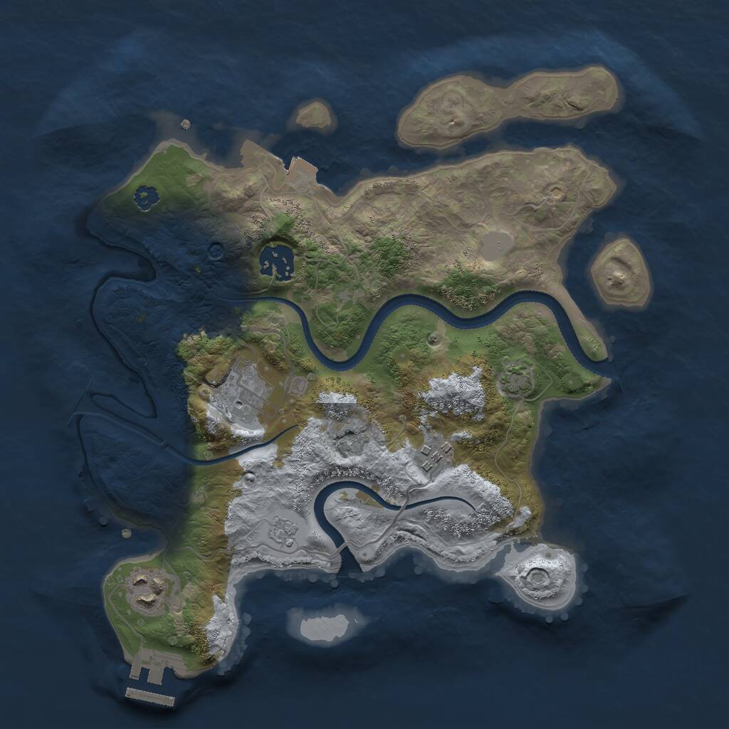 Rust Map: Procedural Map, Size: 3000, Seed: 23922, 8 Monuments