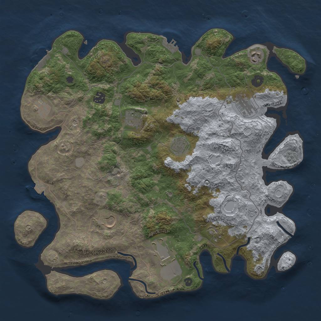 Rust Map: Procedural Map, Size: 4000, Seed: 14515848, 18 Monuments