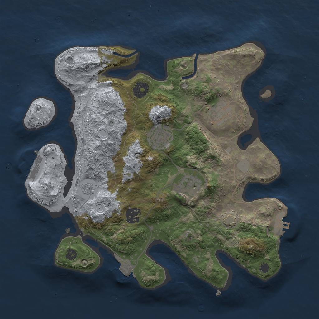 Rust Map: Procedural Map, Size: 3000, Seed: 1374825187, 11 Monuments